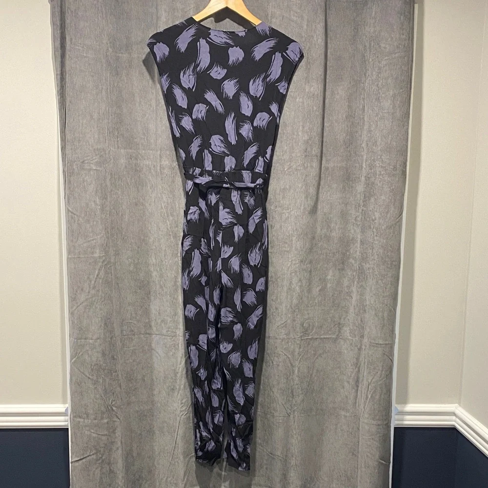 Leith Black and Purple Patterned Jumpsuit - Picture 4 of 5